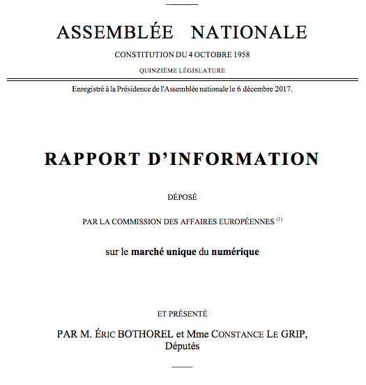 Rapport sur le Marché unique du numérique : adoption de la résolution européenne et du rapport d’information