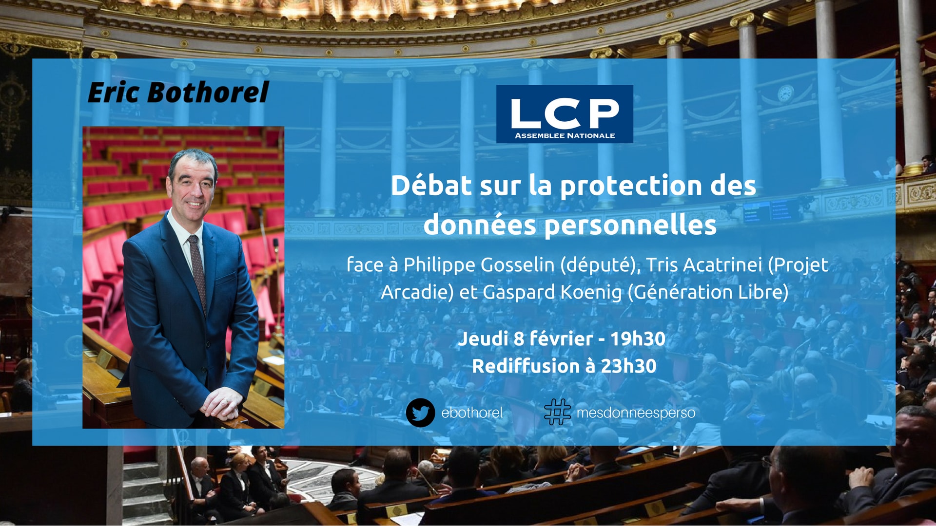 Débat sur LCP sur la protection des données personnelles jeudi 8 février à 19h30